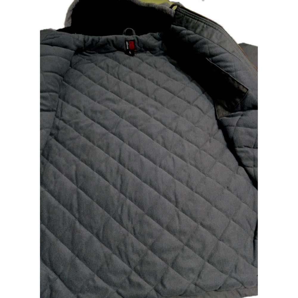 Wrangler Riggs Workwear Jacket Mens Large Gray Hooded Full Zip Work Coat - Picture 6 of 13